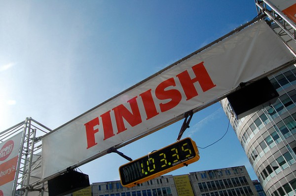 Picture of a finish line.